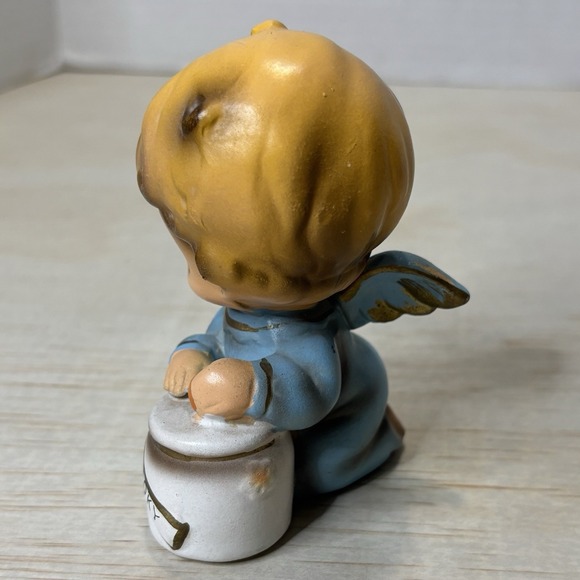 Josef Originals Wee Folks Blonde Baby Angel Sneaking In COOKY Jar VTG Porcelain - Picture 4 of 8